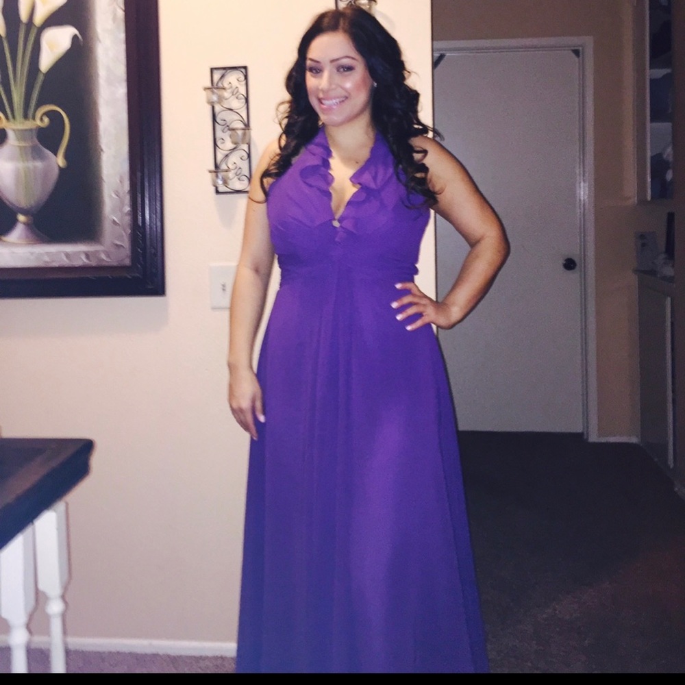 Dark purple chiffon dress